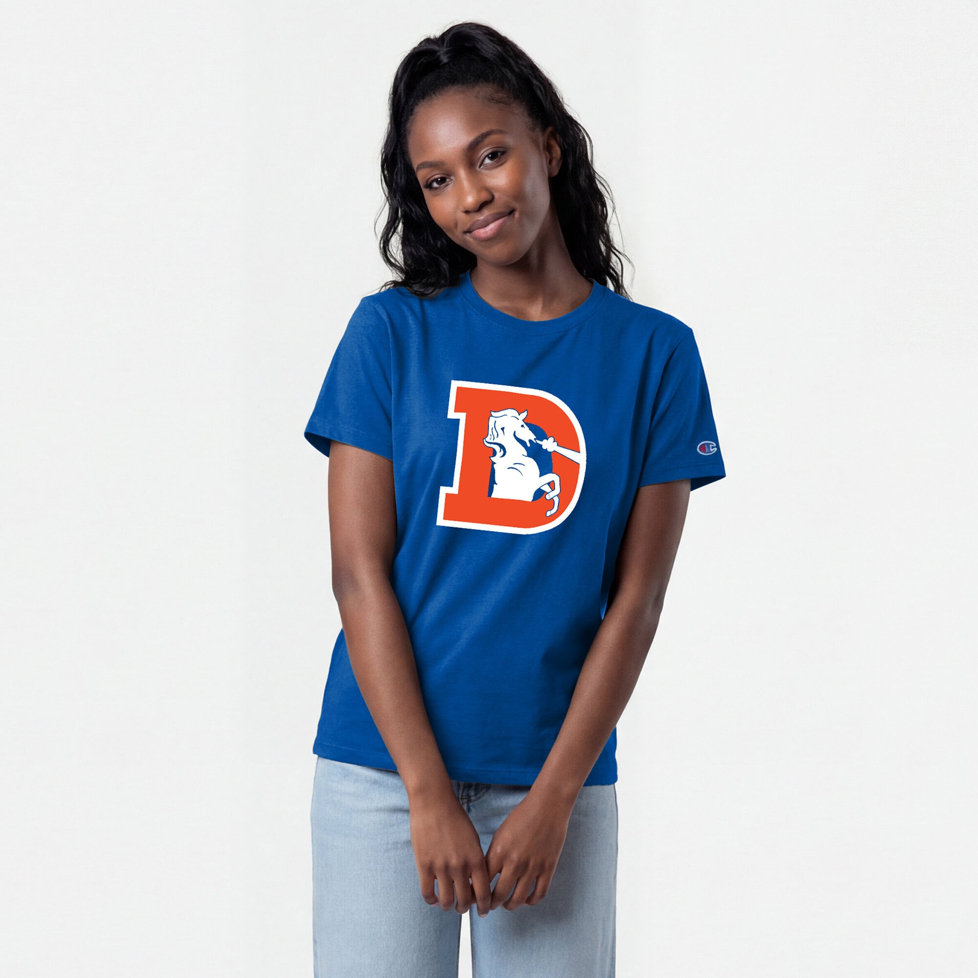 Women's Champion  Royal Denver Broncos Logo T-Shirt