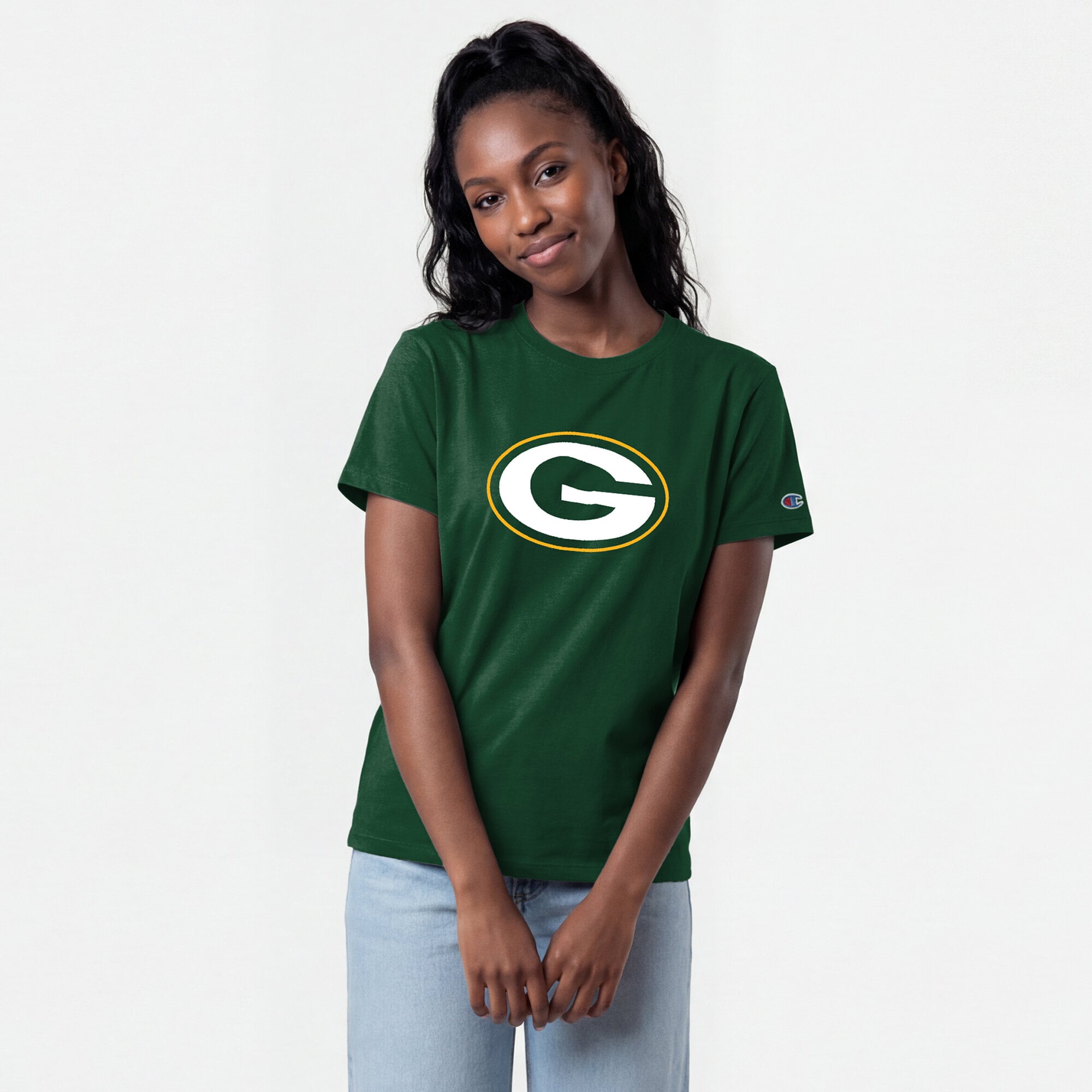 Women's Champion  Green Green Bay Packers Logo T-Shirt