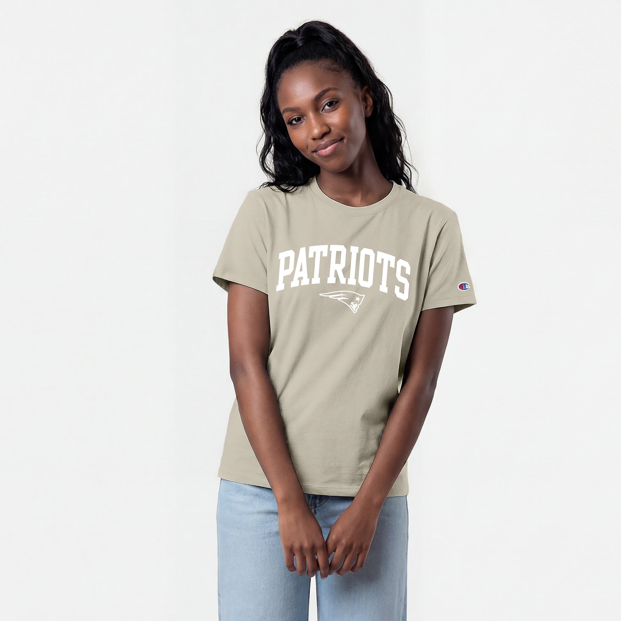 Women's Champion  Light Brown New England Patriots Cocoa Butter T-Shirt