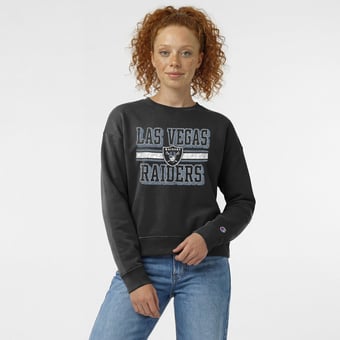 Women's Champion  Black Las Vegas Raiders Powerblend Fleece Sweatshirt
