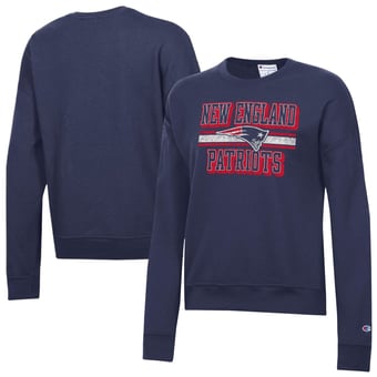 Women's Champion  Navy New England Patriots Powerblend Fleece Sweatshirt