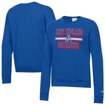 Women's Champion  Royal New England Patriots Powerblend Fleece Sweatshirt