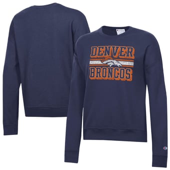 Women's Champion  Navy Denver Broncos Powerblend Fleece Sweatshirt