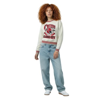 Women's Champion  Cream Kansas City Chiefs Reverse Weave Fleece Sweatshirt