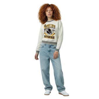 Women's Champion  Cream Pittsburgh Steelers Reverse Weave Fleece Sweatshirt