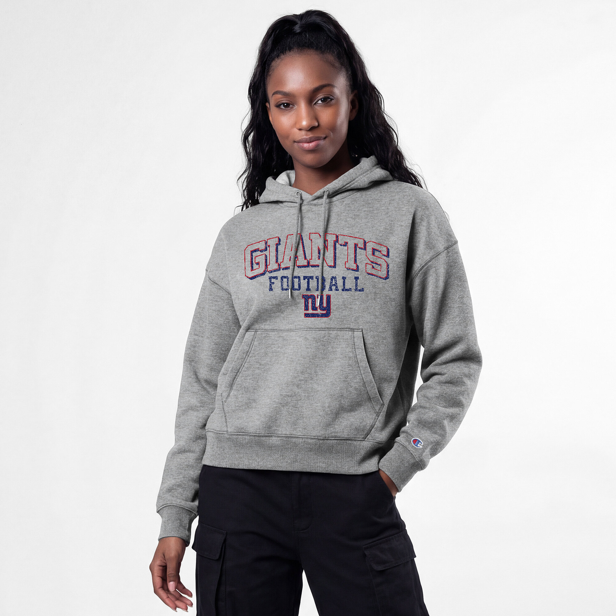 Women's Champion Gray New York Giants Triumph Tri-Blend Hoodie