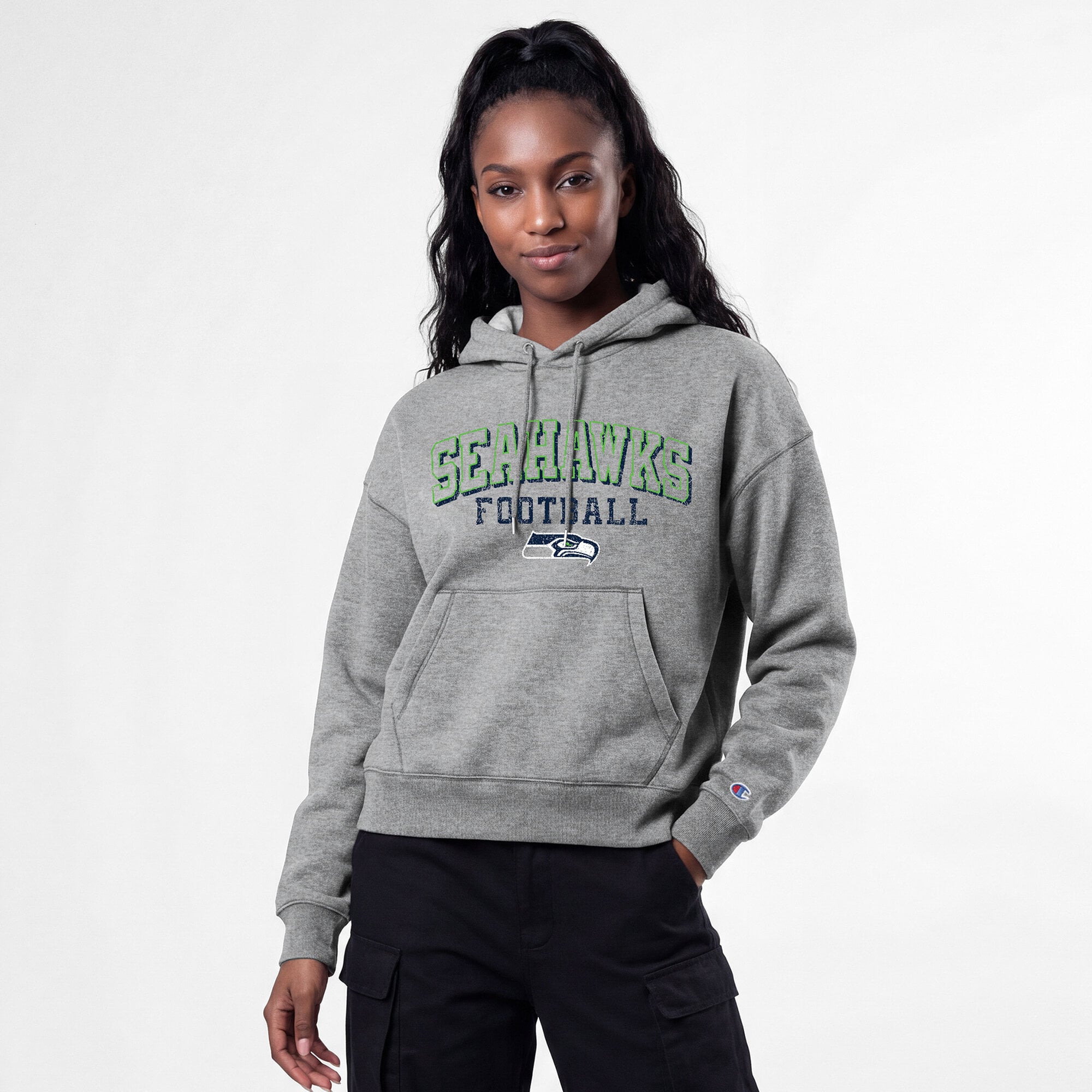 Women's Champion Gray Seattle Seahawks Triumph Tri-Blend Hoodie