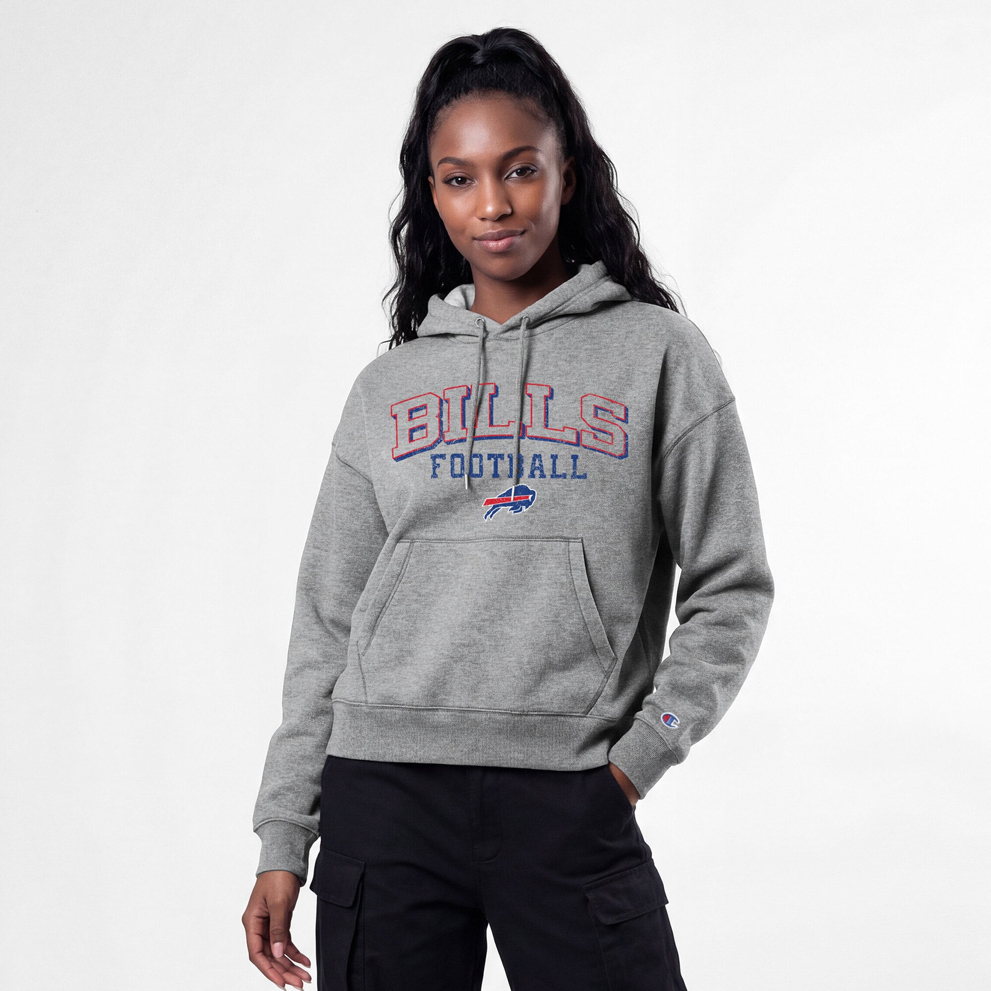 Women's Champion Gray Buffalo Bills Triumph Tri-Blend Hoodie