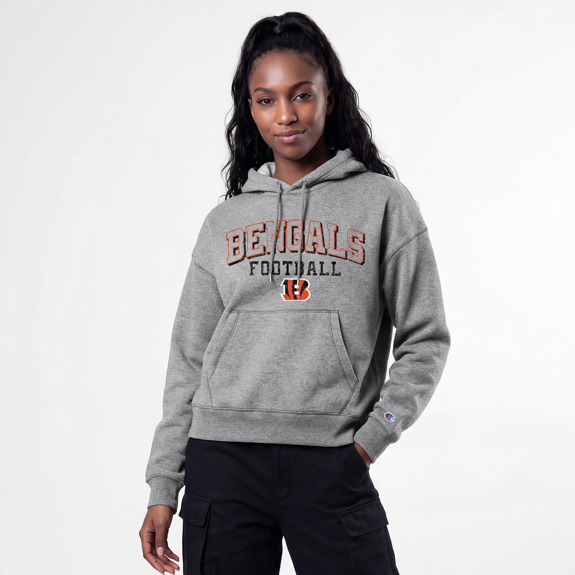 Women's Champion Gray Cincinnati Bengals Triumph Tri-Blend Hoodie