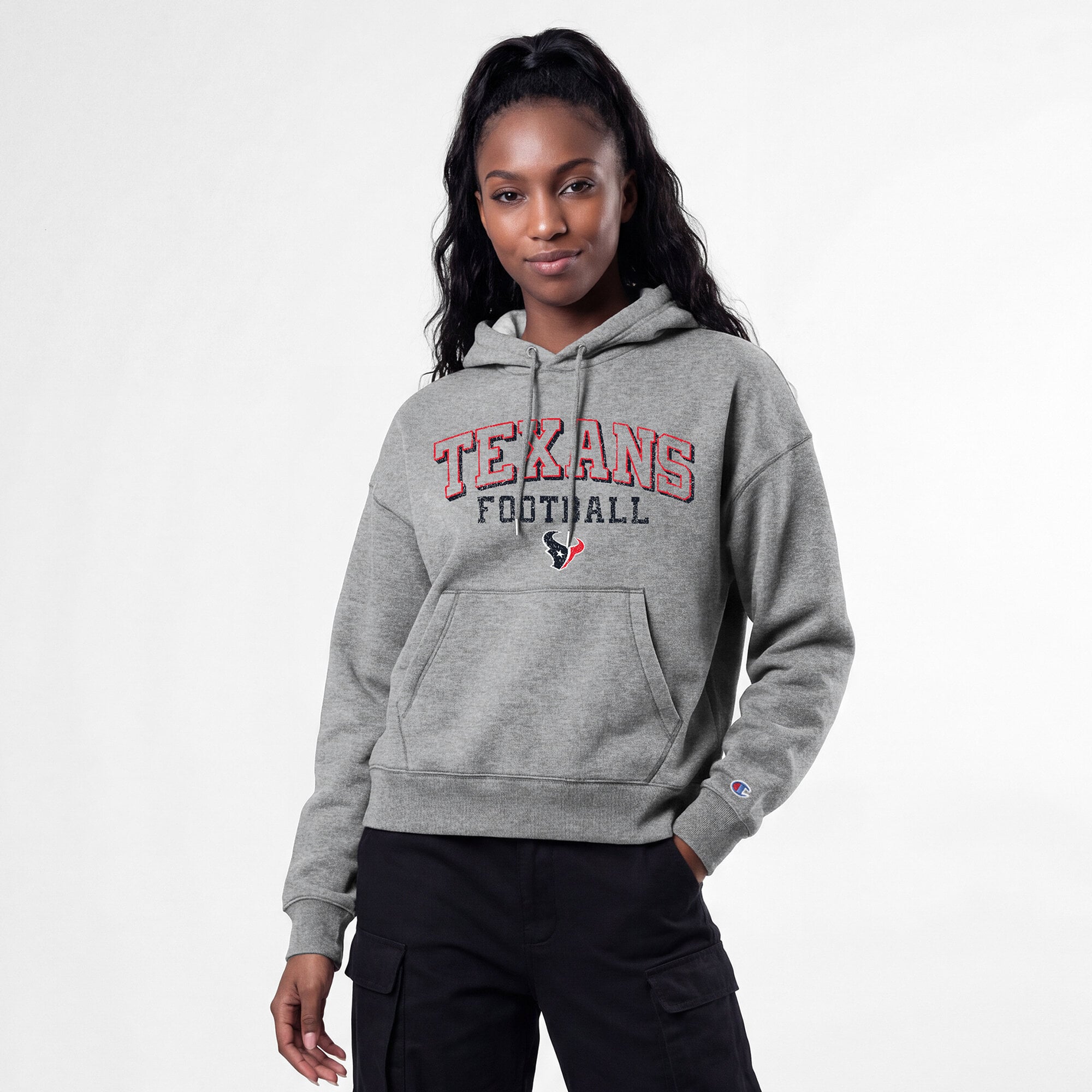 Women's Champion Gray Houston Texans Triumph Tri-Blend Hoodie