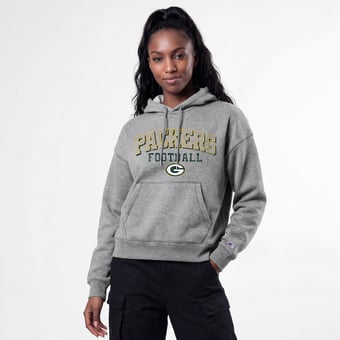 Women's Champion Gray Green Bay Packers Triumph Tri-Blend Hoodie