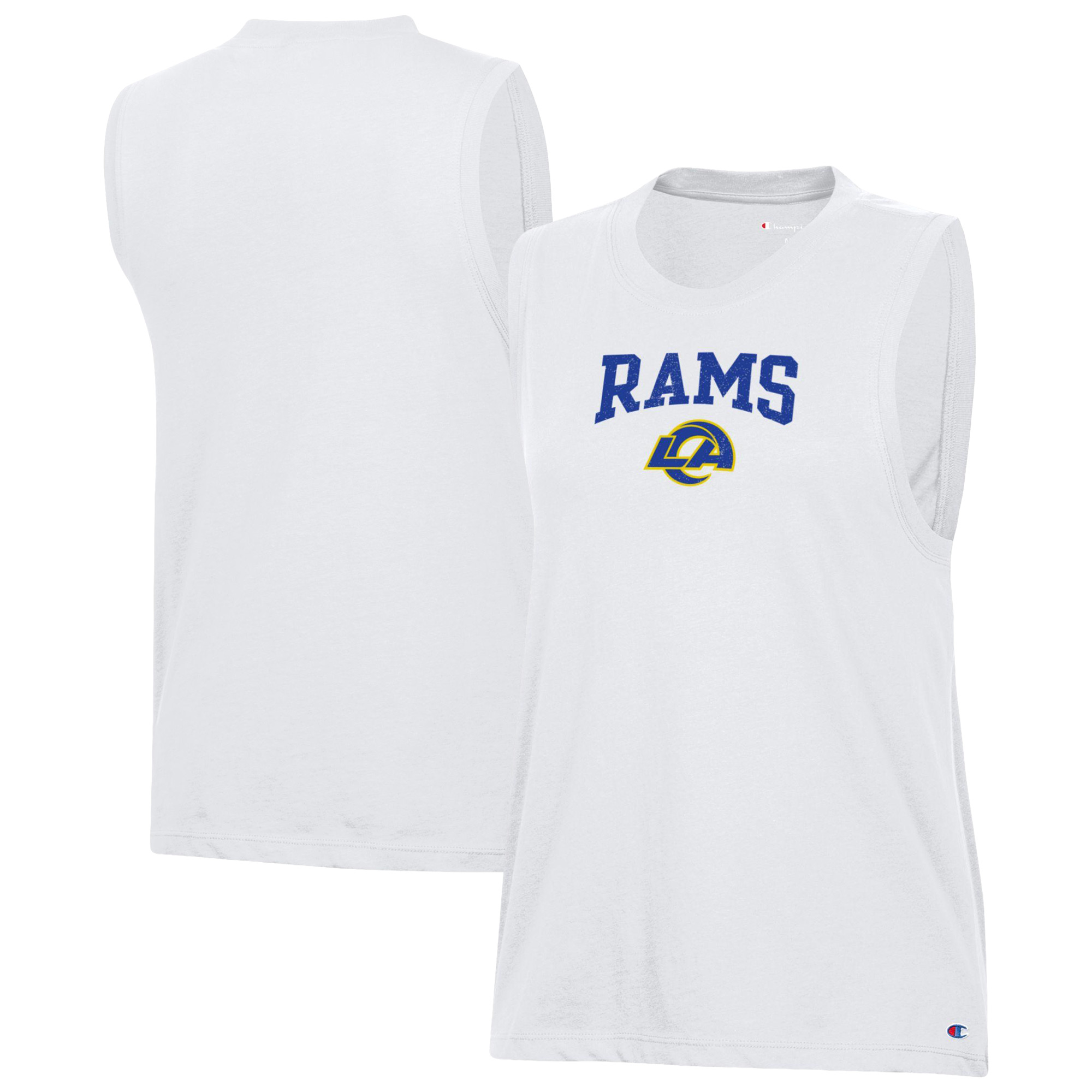 Women's Champion  White Los Angeles Rams Muscle Tank Top