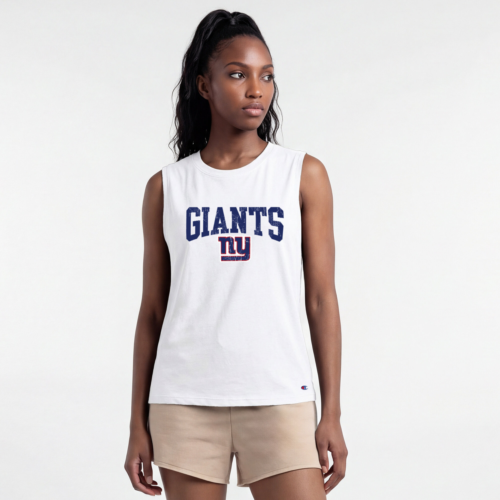 Women's Champion White New York Giants Muscle Tank Top