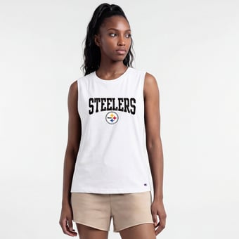 Women's Champion  White Pittsburgh Steelers Muscle Tank Top