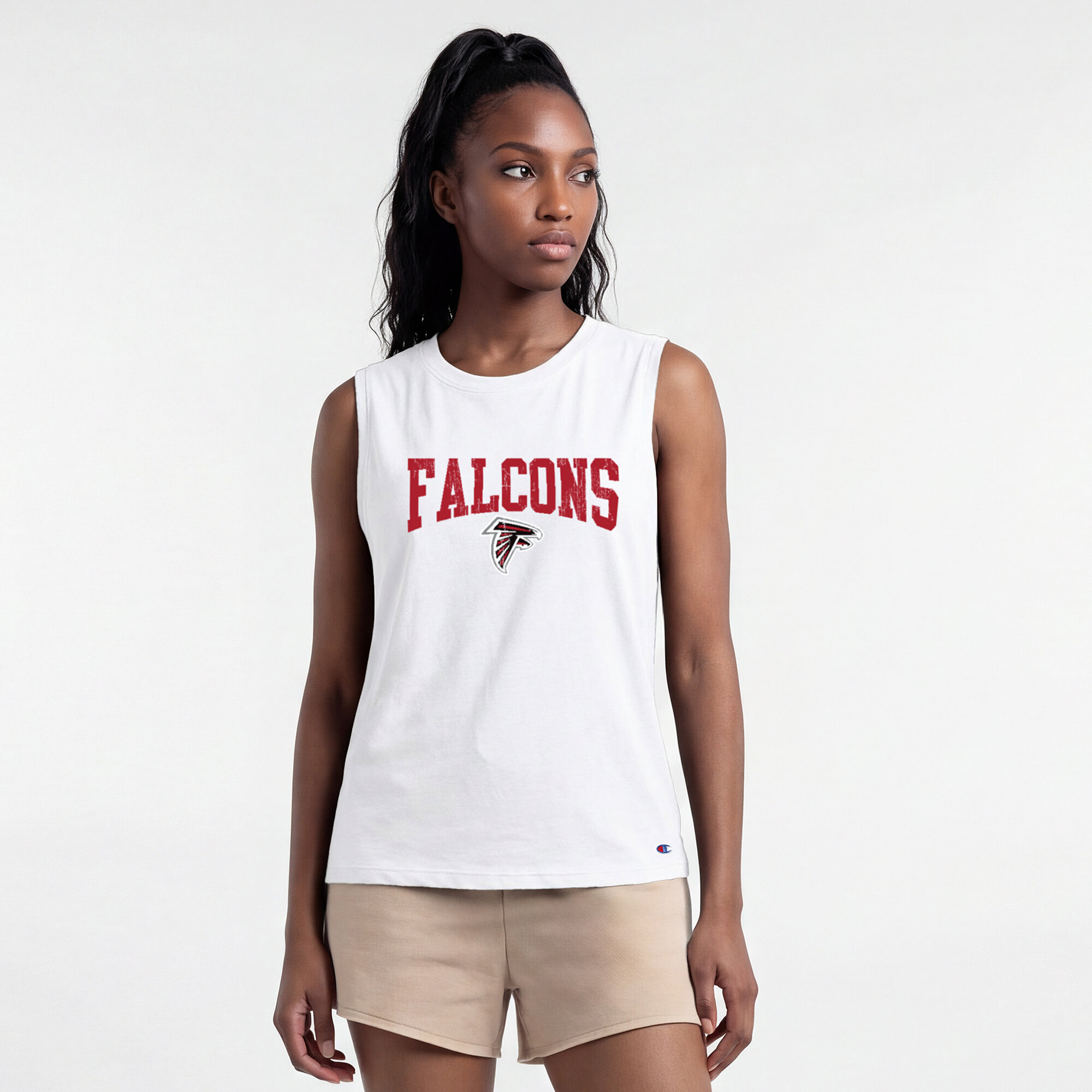Women's Champion  White Atlanta Falcons Muscle Tank Top