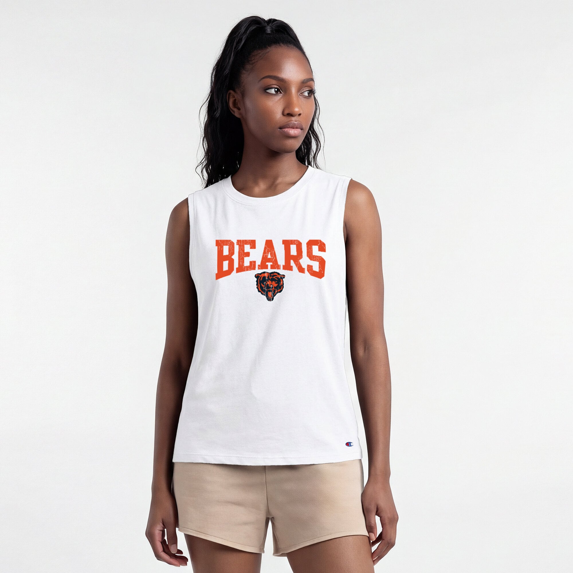 Women's Champion  White Chicago Bears Muscle Tank Top