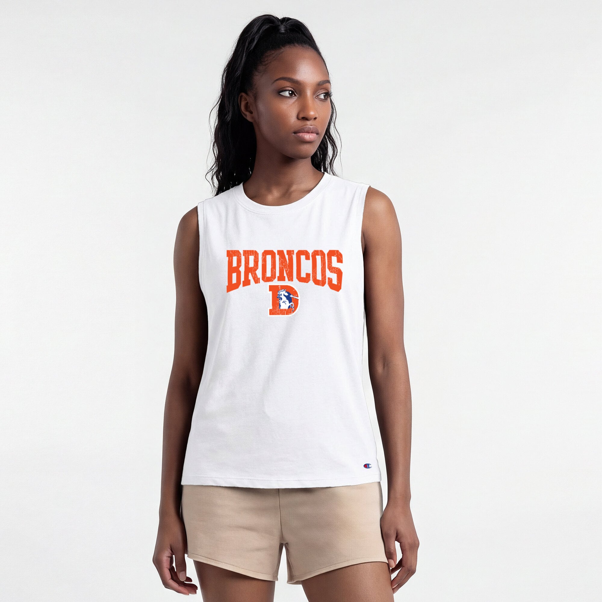 Women’s Champion White Denver Broncos Muscle Tank Top Women’s Champion White Denver Broncos Muscle Tank Top