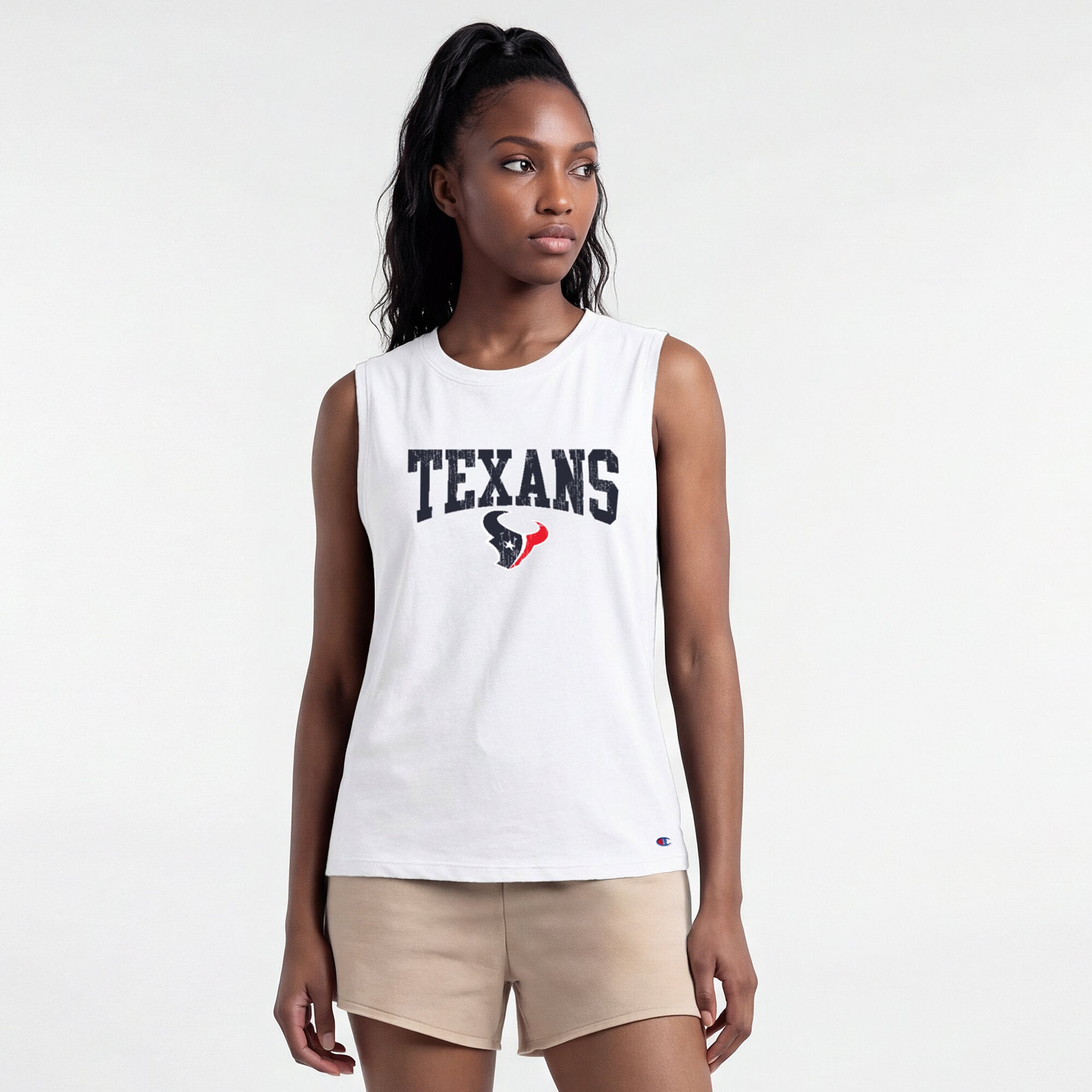 Women’s Champion White Houston Texans Muscle Tank Top Women’s Champion White Houston Texans Muscle Tank Top