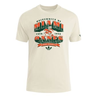 Women's adidas Originals Cream Miami Hurricanes Boyfriend T-Shirt