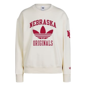 Women's adidas Originals Cream Nebraska Huskers Fleece Sweatshirt