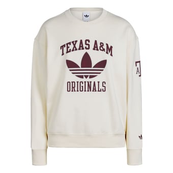 Women's adidas Originals Cream Texas A&M Aggies Fleece Sweatshirt