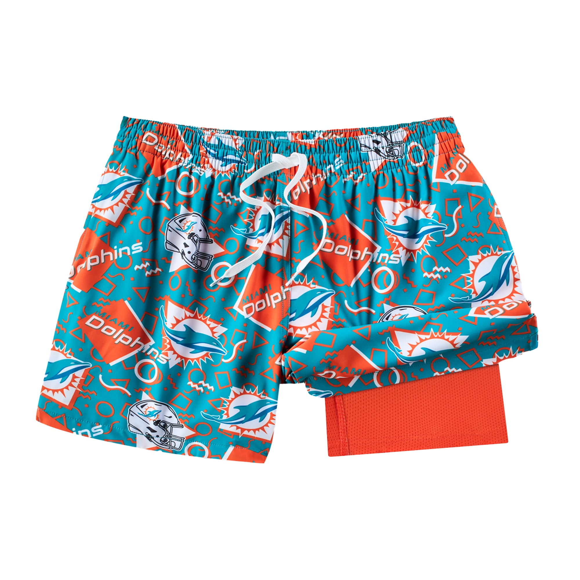 Men's Chubbies Aqua Miami Dolphins Game Day Fit Classic Lined Swim Trunks