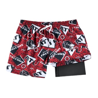 Men's Chubbies Red Atlanta Falcons Game Day Fit Classic Lined Swim Trunks