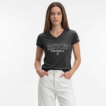 Women's Champion Black Las Vegas Raiders Triumph Tri-Blend V-Neck T-Shirt