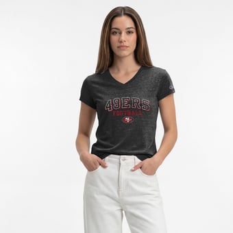 Women's Champion Black San Francisco 49ers Triumph Tri-Blend V-Neck T-Shirt