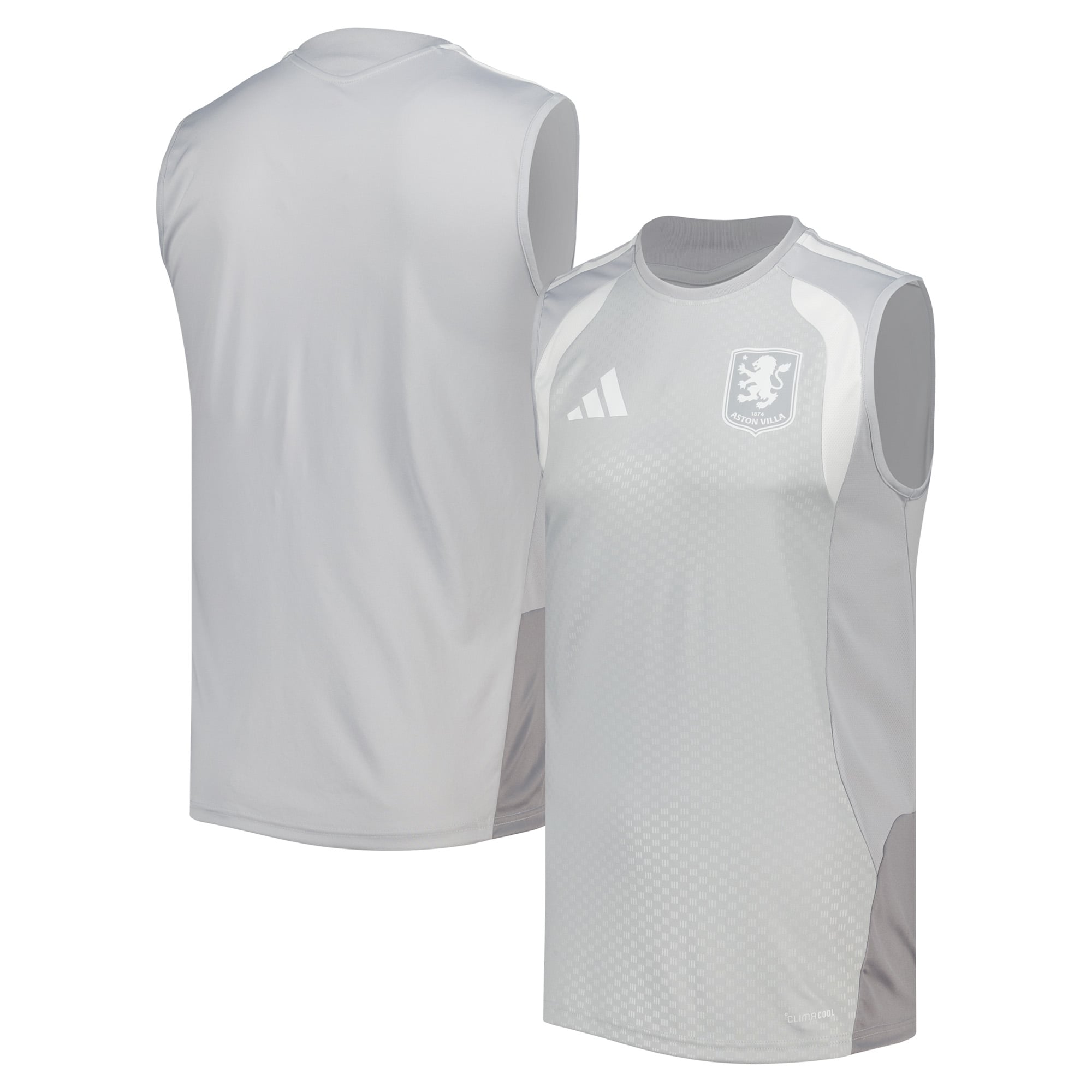 Camiseta de entrenamiento sin mangas adidas del Aston Villa - Gris: retailer-supplied image