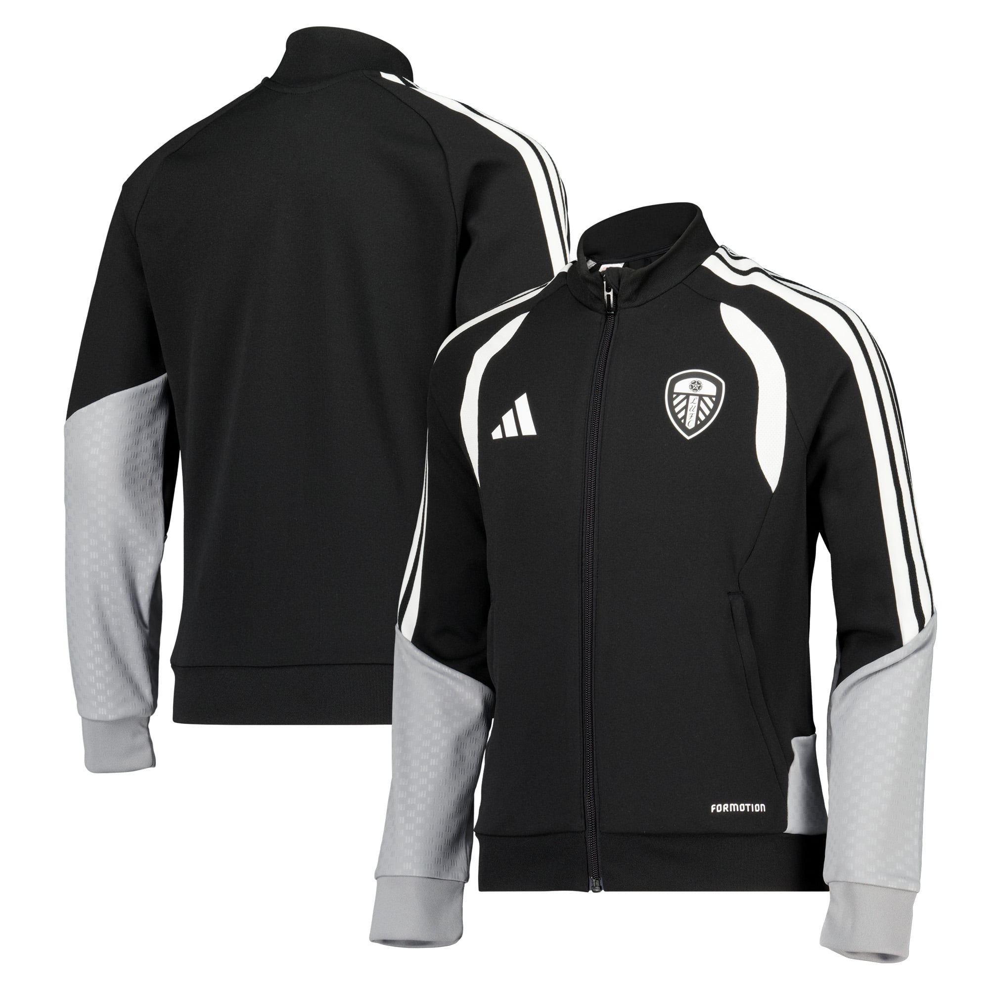 Leeds United adidas Training Track Jacket - Black - Kids