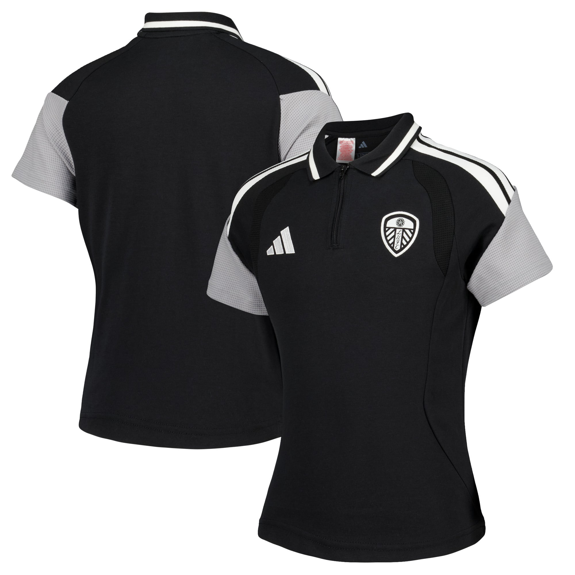 Leeds United adidas Training Polo - Black - Kids
