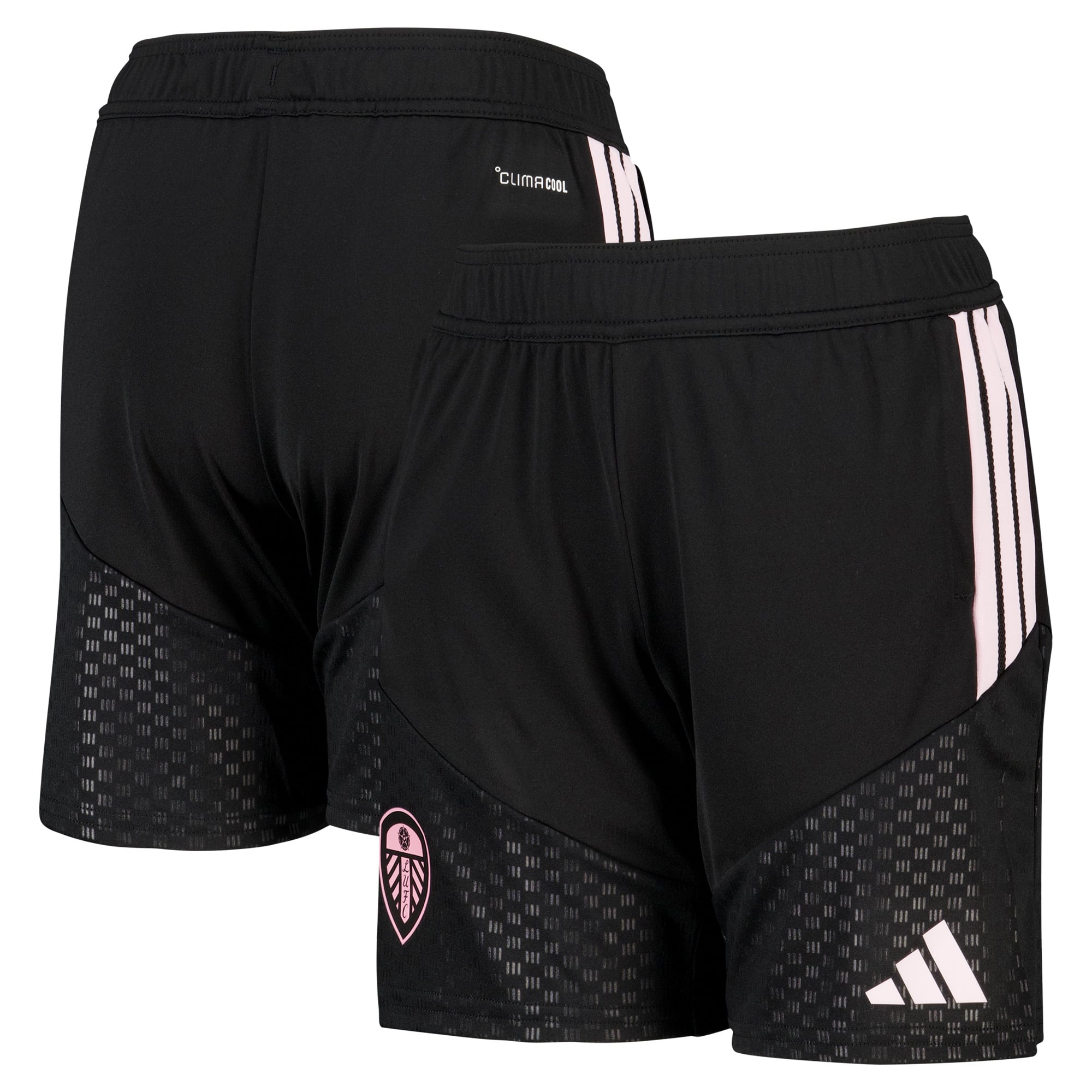 Leeds United adidas Training Shorts - Black - Kids