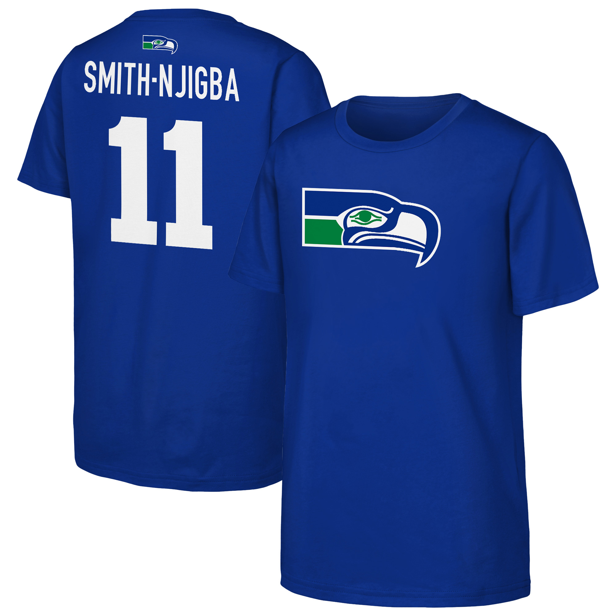 Outerstuff Big Boys' and Girls' Royal Seattle Seahawks Name & Number Logo Classic T-Shirt - Royal