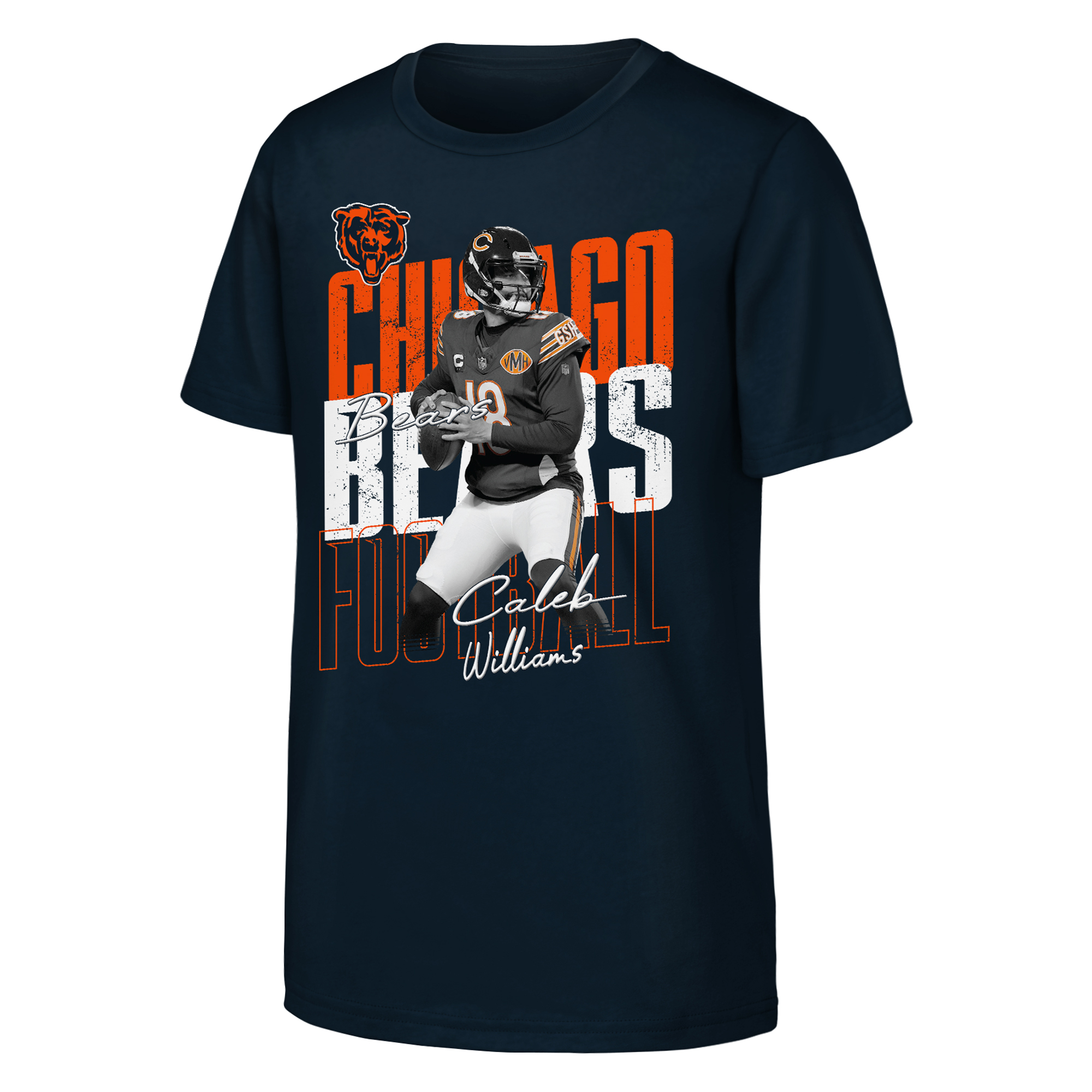 Youth Outerstuff Caleb Williams Navy Chicago Bears Legendary Player Card T-Shirt