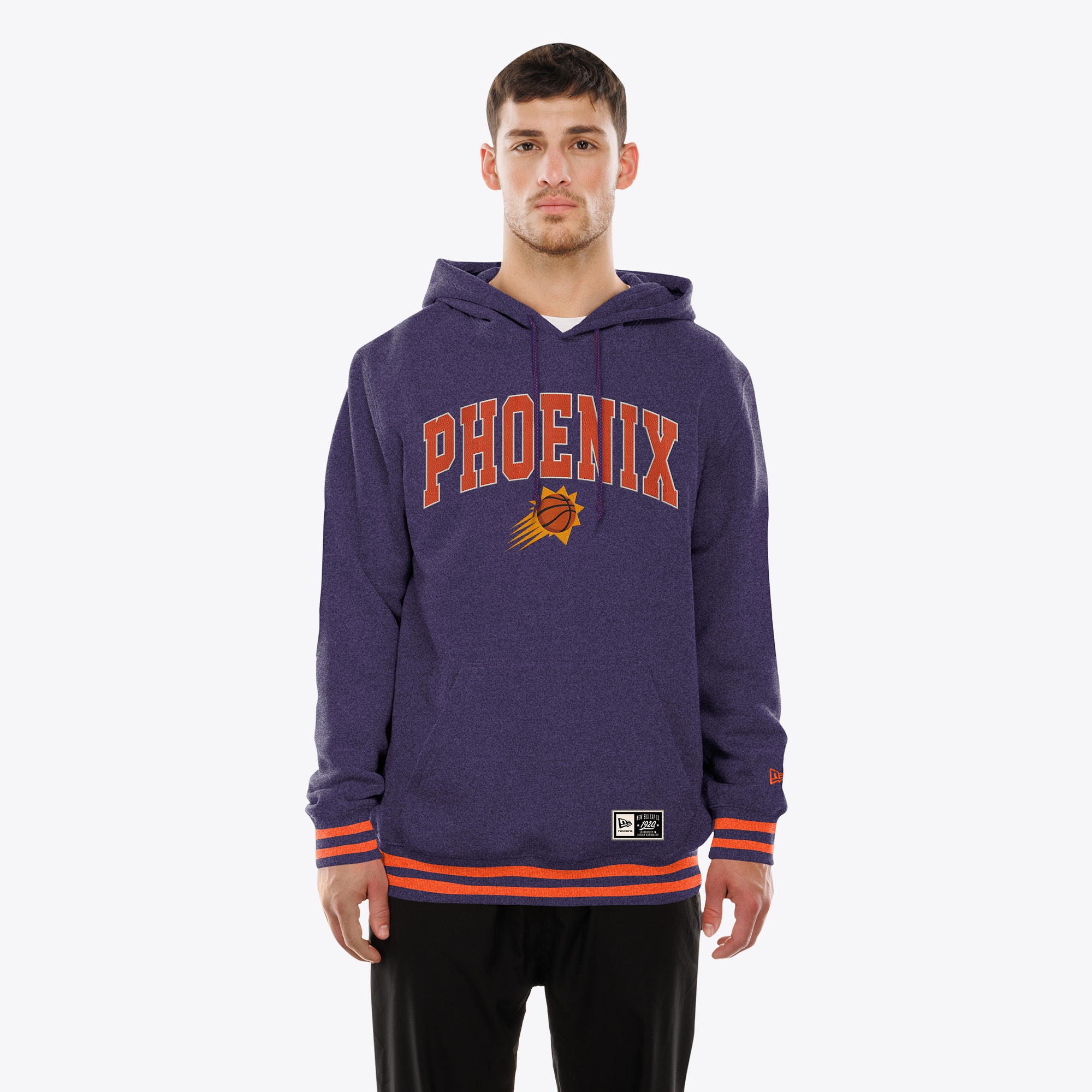 Men's New Era Purple Phoenix Suns Throwback Applique Logo Hoodie