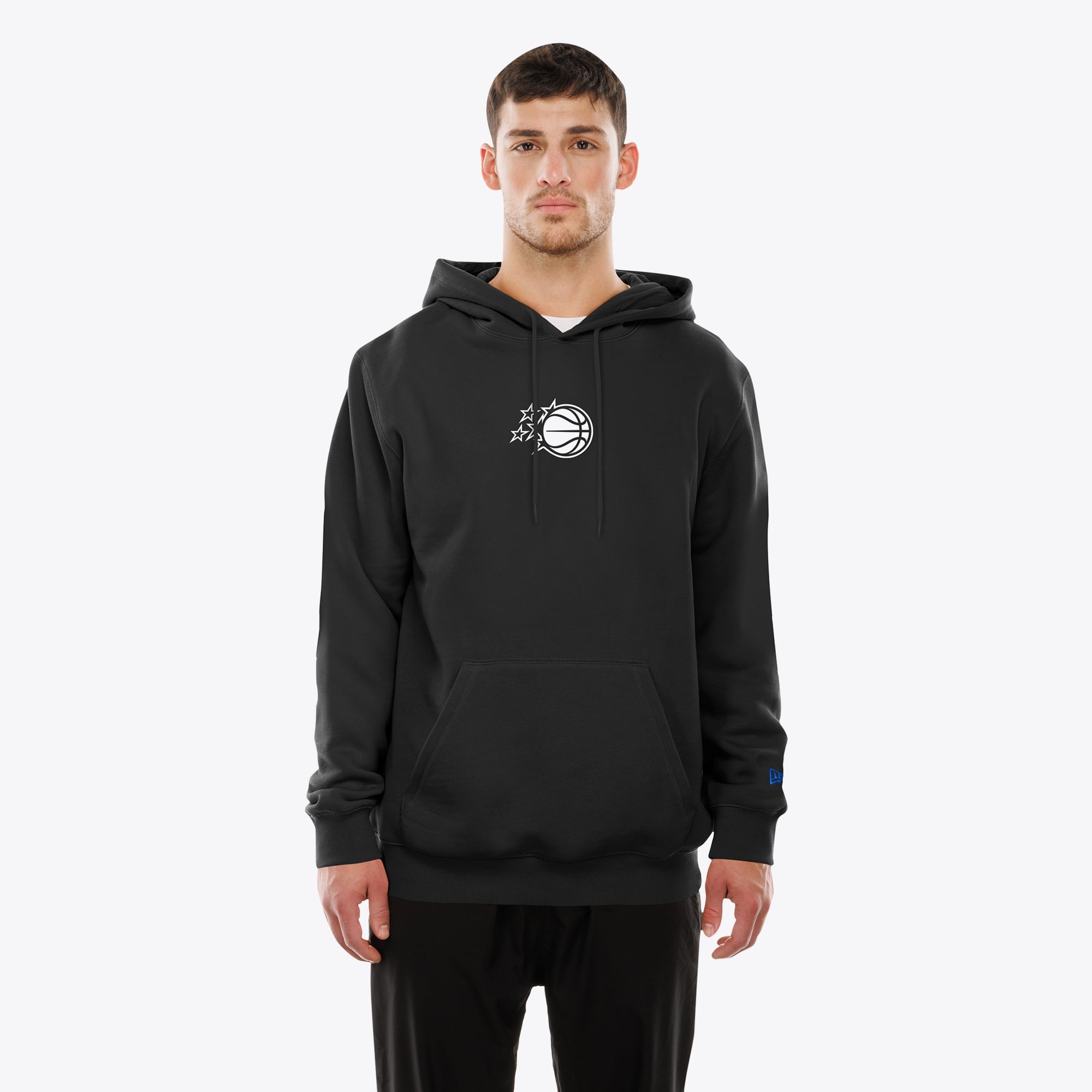 Men's New Era Black Orlando Magic Front and Back Graphic Pullover Hoodie