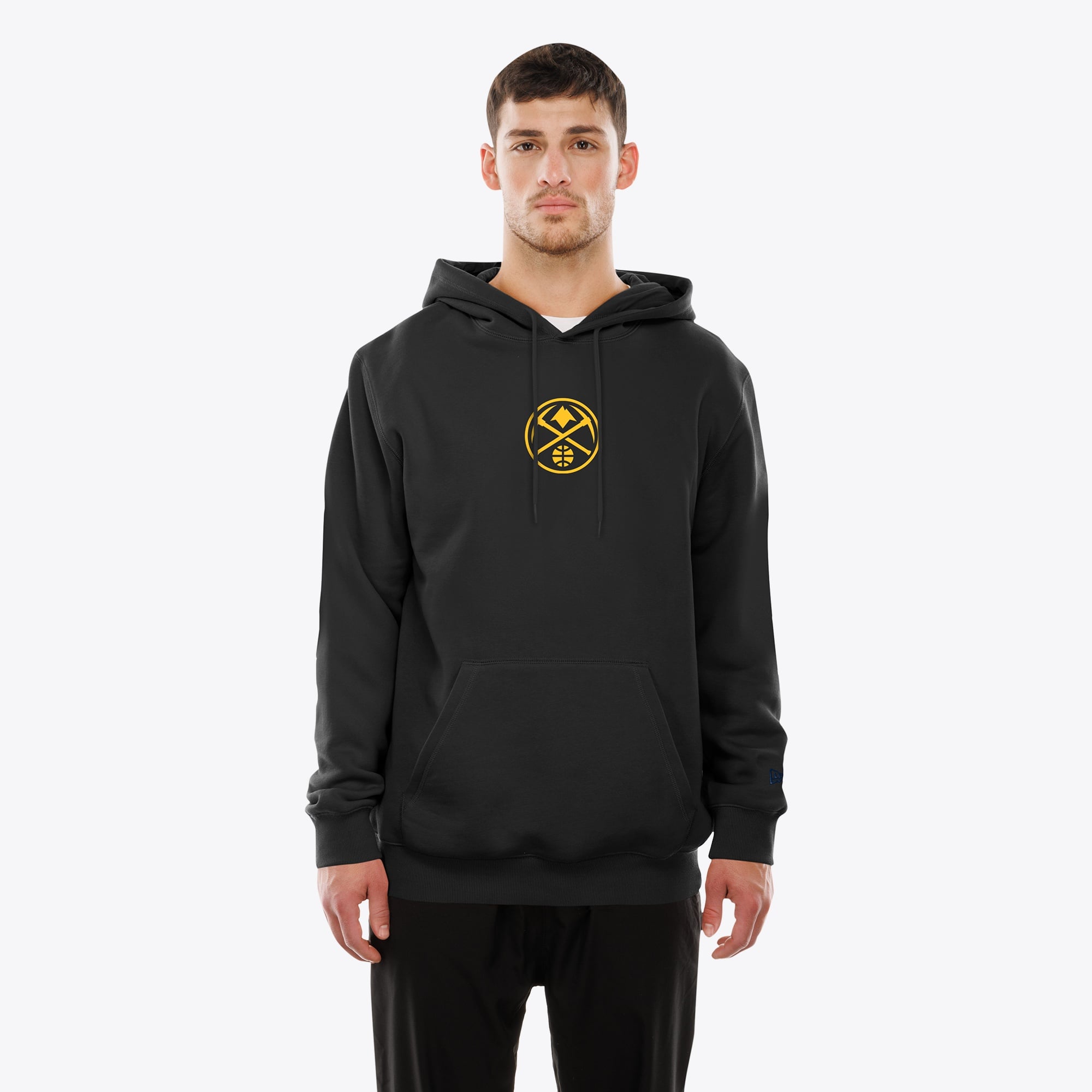 Men's New Era Black Denver Nuggets Front and Back Graphic Pullover Hoodie