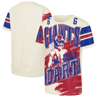 Youth Outerstuff Jaxson Dart Natural New York Giants Classic Poster T-Shirt