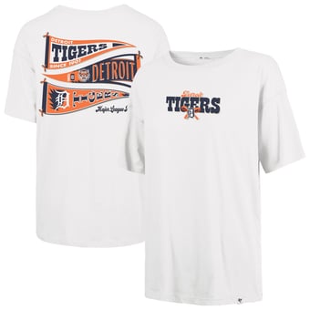 Women's '47  Sand Detroit Tigers Bow & Banner Sadie T-Shirt