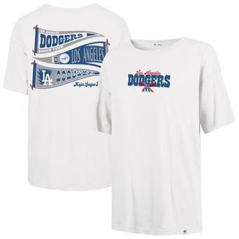 Women's '47  Sand Los Angeles Dodgers Bow & Banner Sadie T-Shirt