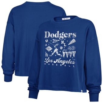 Women's '47  Royal Los Angeles Dodgers Team Collage Sydney Long Sleeve T-Shirt