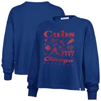 Women's '47  Royal Chicago Cubs Team Collage Sydney Long Sleeve T-Shirt