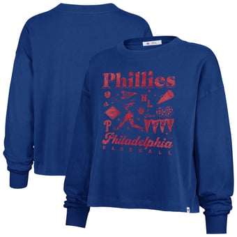 Women's '47  Royal Philadelphia Phillies Team Collage Sydney Long Sleeve T-Shirt