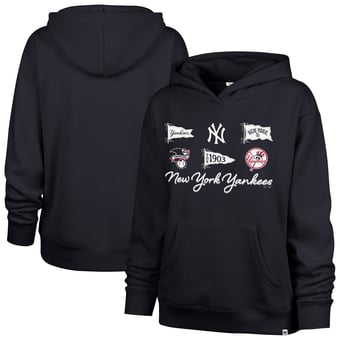 Women's '47  Navy New York Yankees Bow & Banners Naomi Hoodie