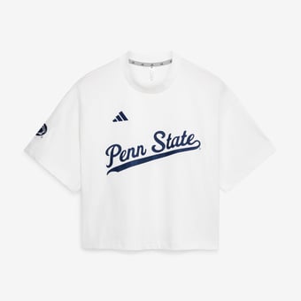 Women's adidas White Penn State Nittany Lions Cropped Baseball Fashion Jersey