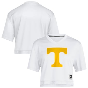 Women's adidas  White Tennessee Volunteers Cropped Fashion Jersey