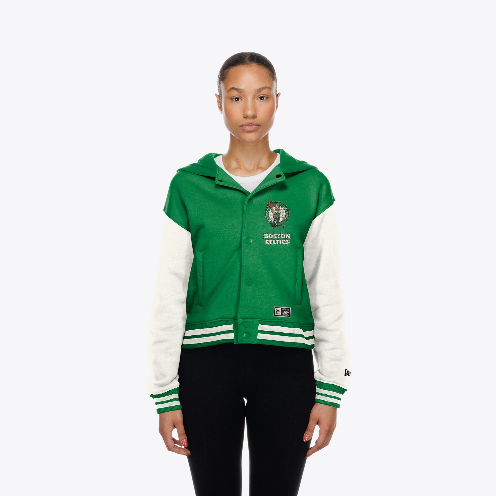 Women's New Era Kelly Green Boston Celtics Hooded Fleece Full-Snap Jacket