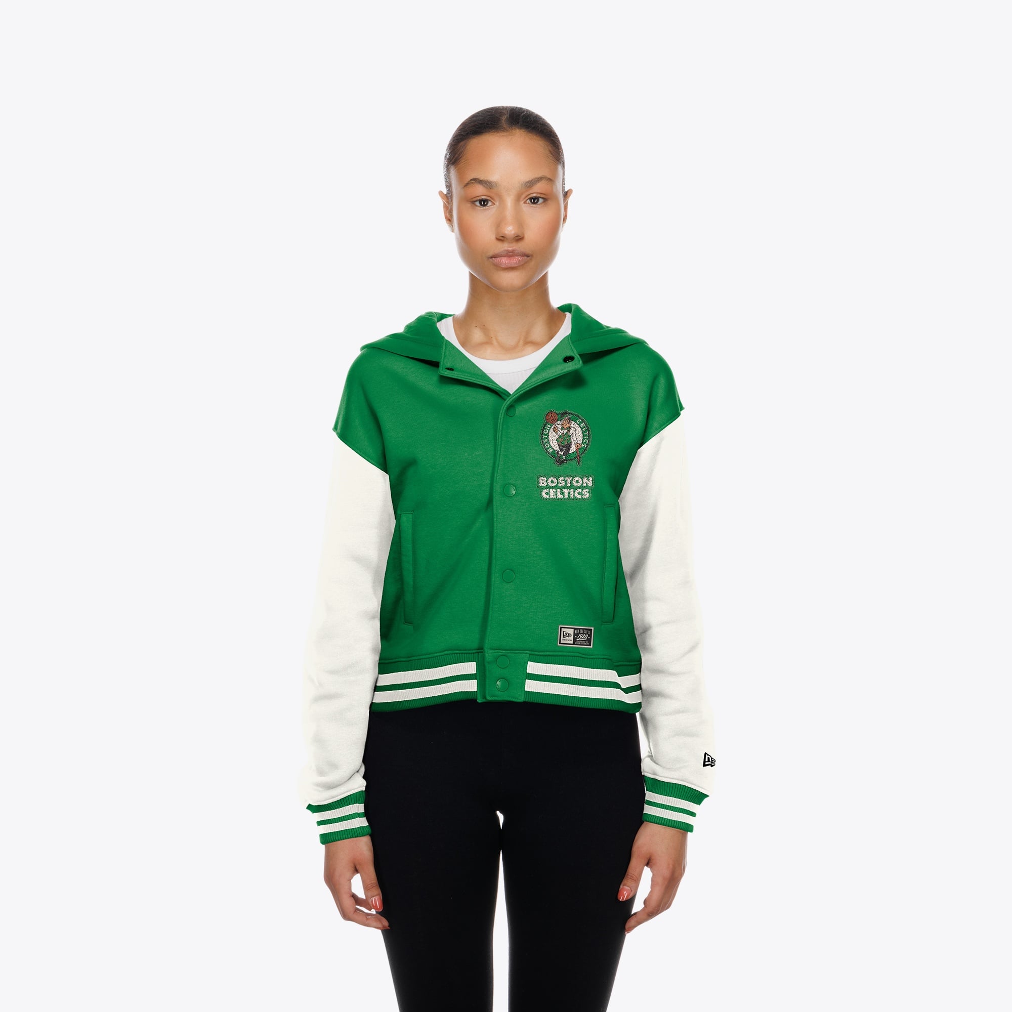 Women's New Era Kelly Green Boston Celtics Hooded Fleece Full-Snap Jacket