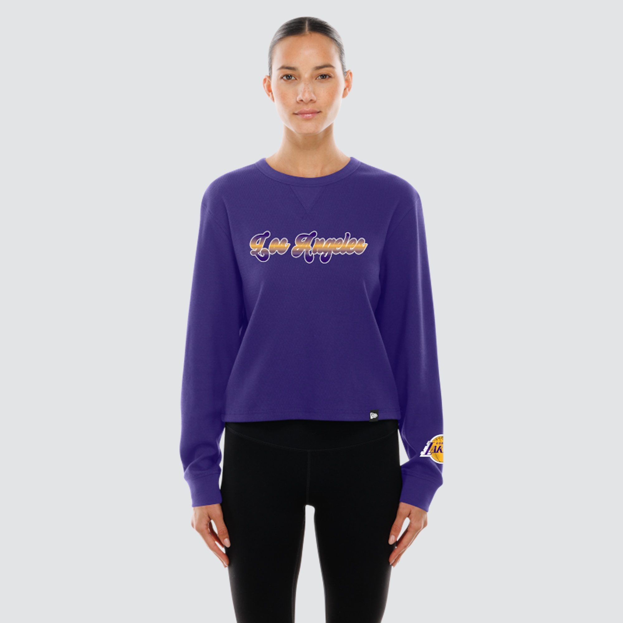 Women's New Era Purple Los Angeles Lakers Micro Thermal Long Sleeve T-Shirt
